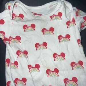 Disney Amazon Essentials White Bodysuit with Rainbow Mickey Design